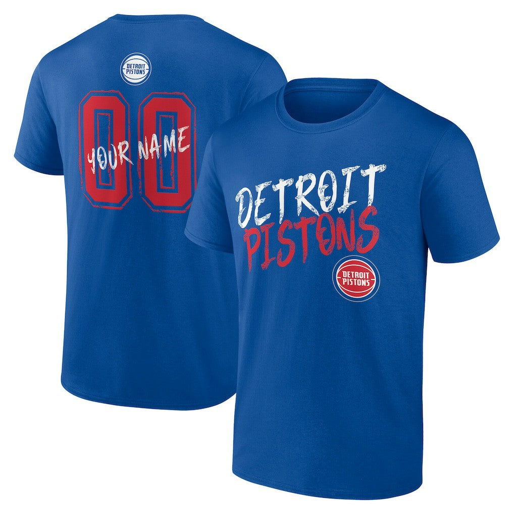Detroit Pistons Hustle Custom T-Shirt Blue
