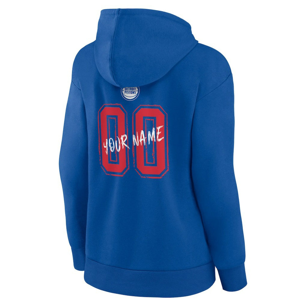 Detroit Pistons Women's Hustle Custom Pullover Hoodie Blue