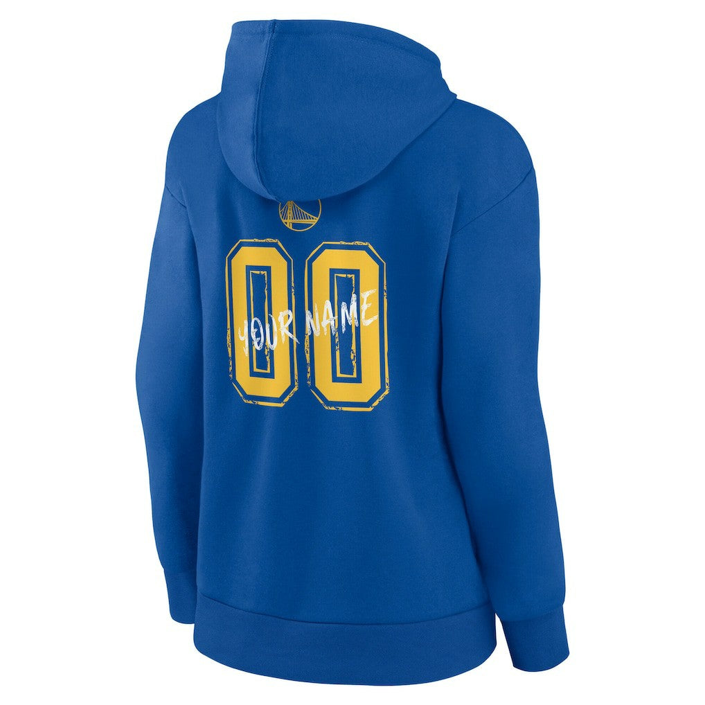Golden State Warriors Women's Hustle Custom Pullover Hoodie Royal