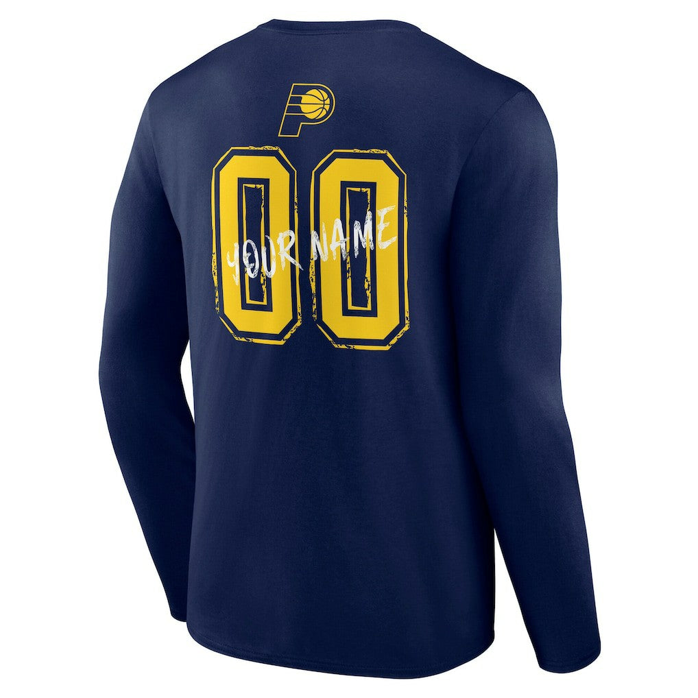 Indiana Pacers Hustle Custom Long Sleeve T-Shirt Navy