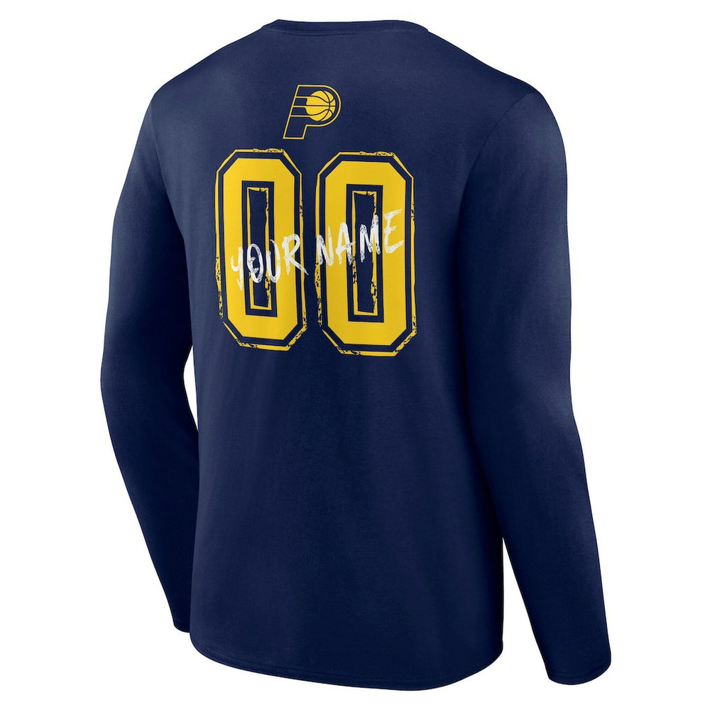 Indiana Pacers Hustle Custom Long Sleeve T-Shirt Navy
