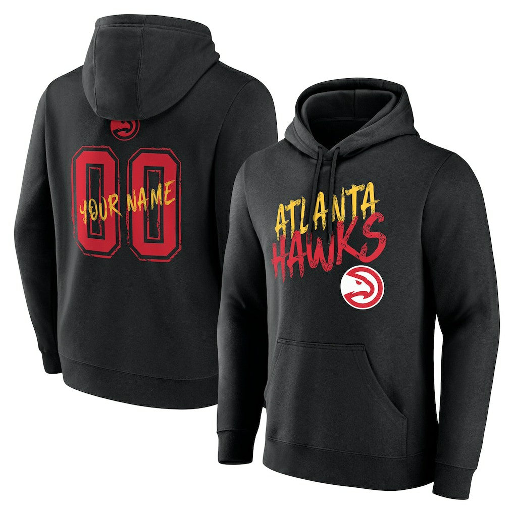 Atlanta Hawks Hustle Custom Pullover Hoodie Black