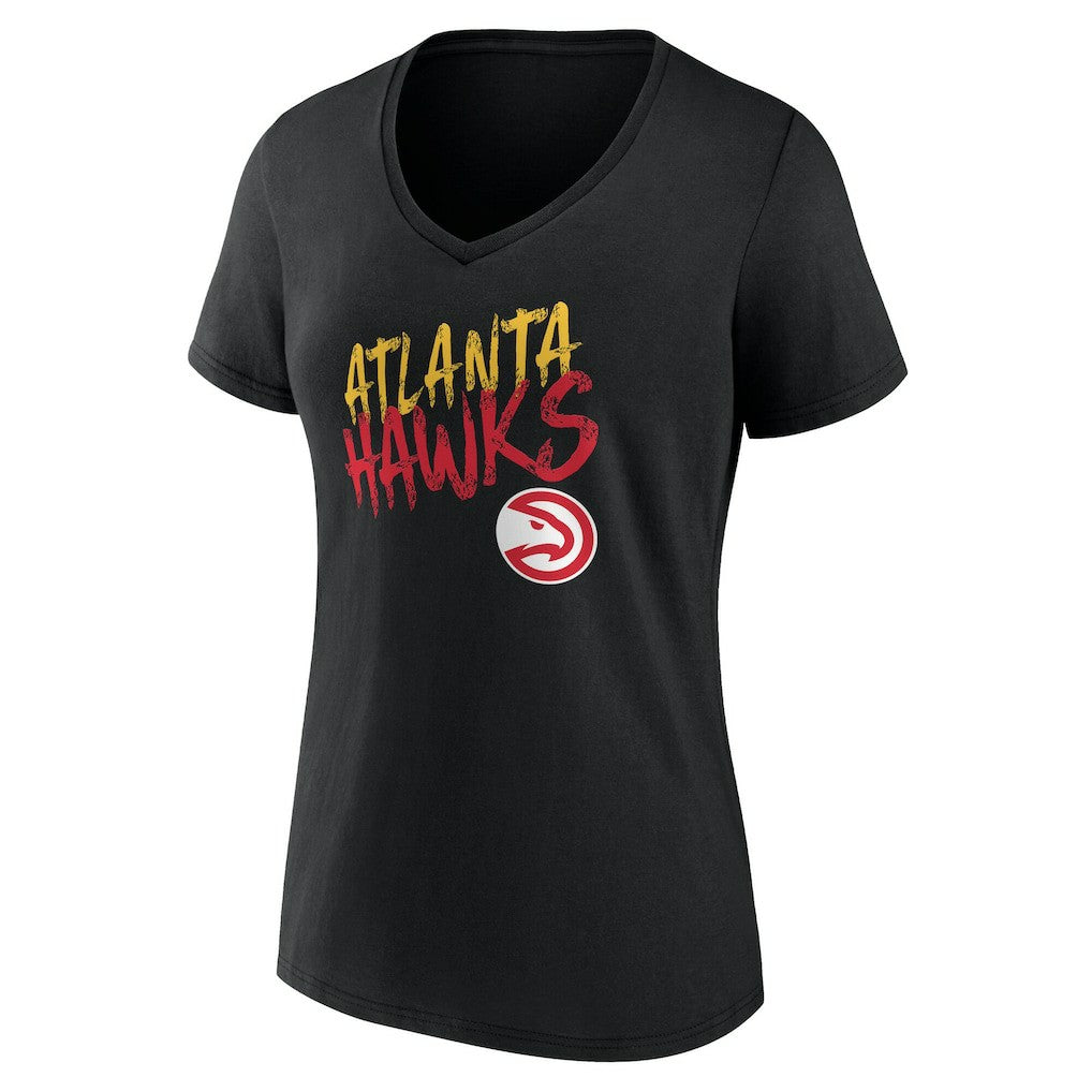 Atlanta Hawks Women's Hustle Custom V-Neck T-Shirt Black