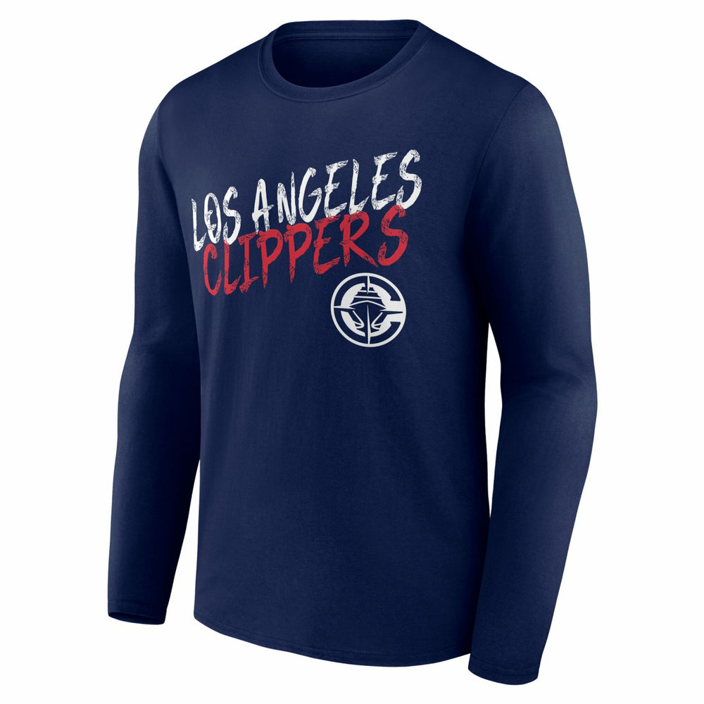 LA Clippers Hustle Custom Long Sleeve T-Shirt Navy