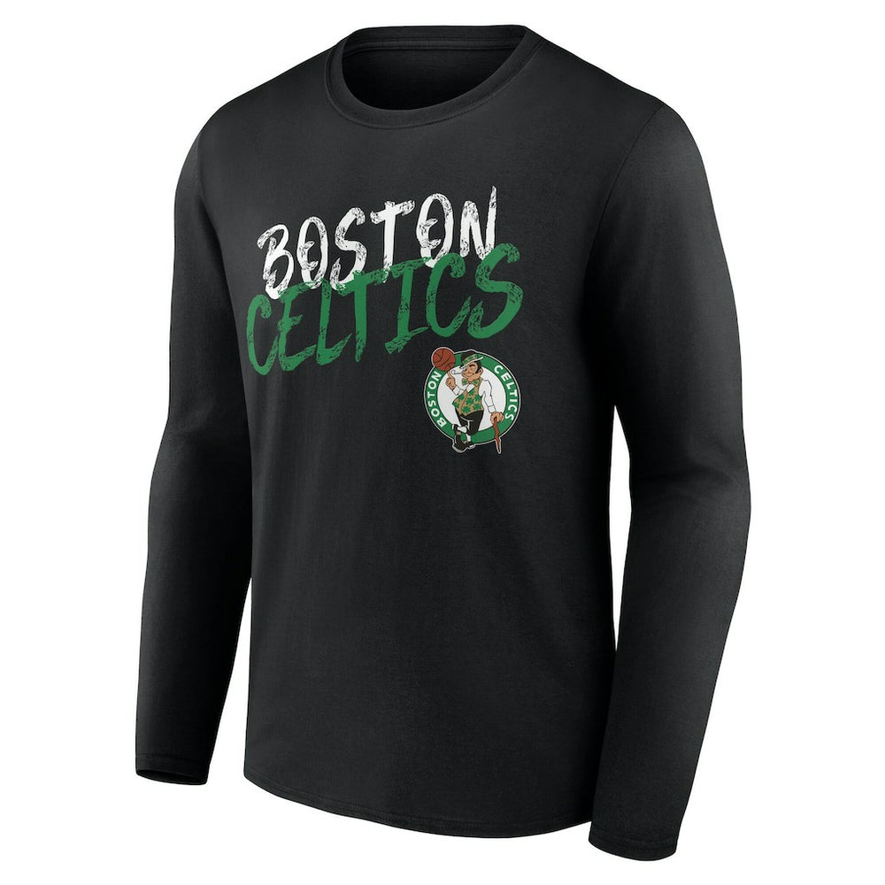 Boston Celtics Hustle Custom Long Sleeve T-Shirt Black