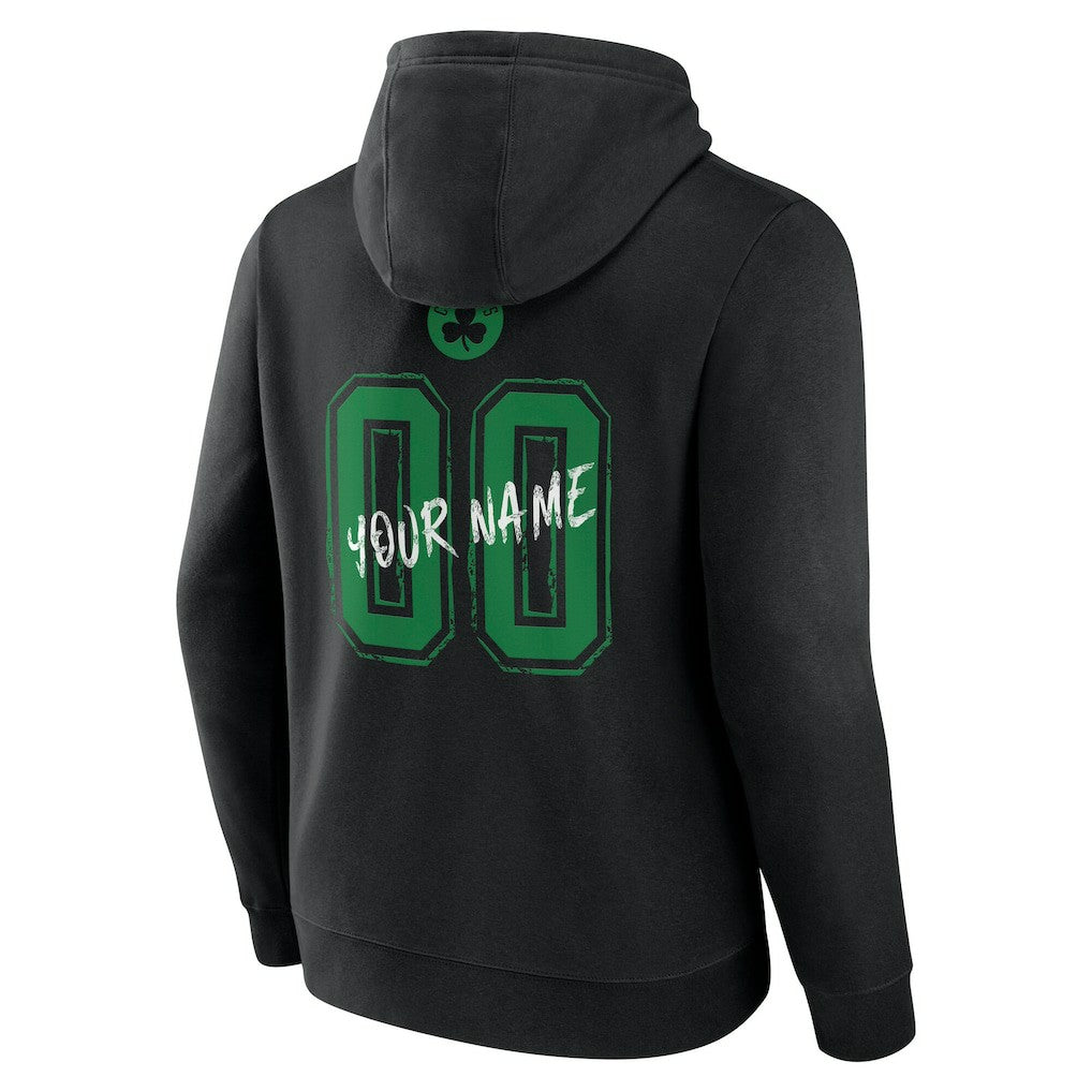 Boston Celtics Hustle Custom Pullover Hoodie Black