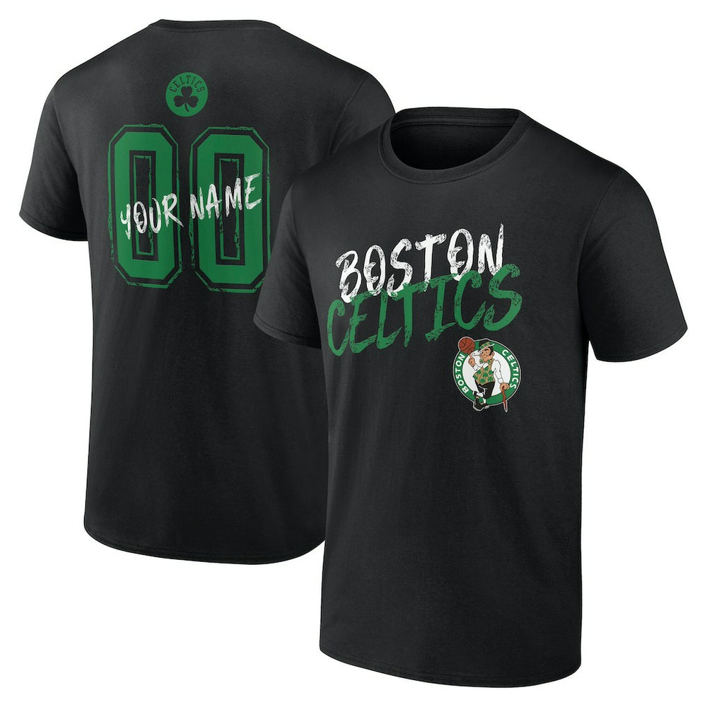 Boston Celtics Hustle Custom T-Shirt Black