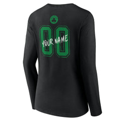 Boston Celtics Women's Hustle Custom Long Sleeve V-Neck T-Shirt Black