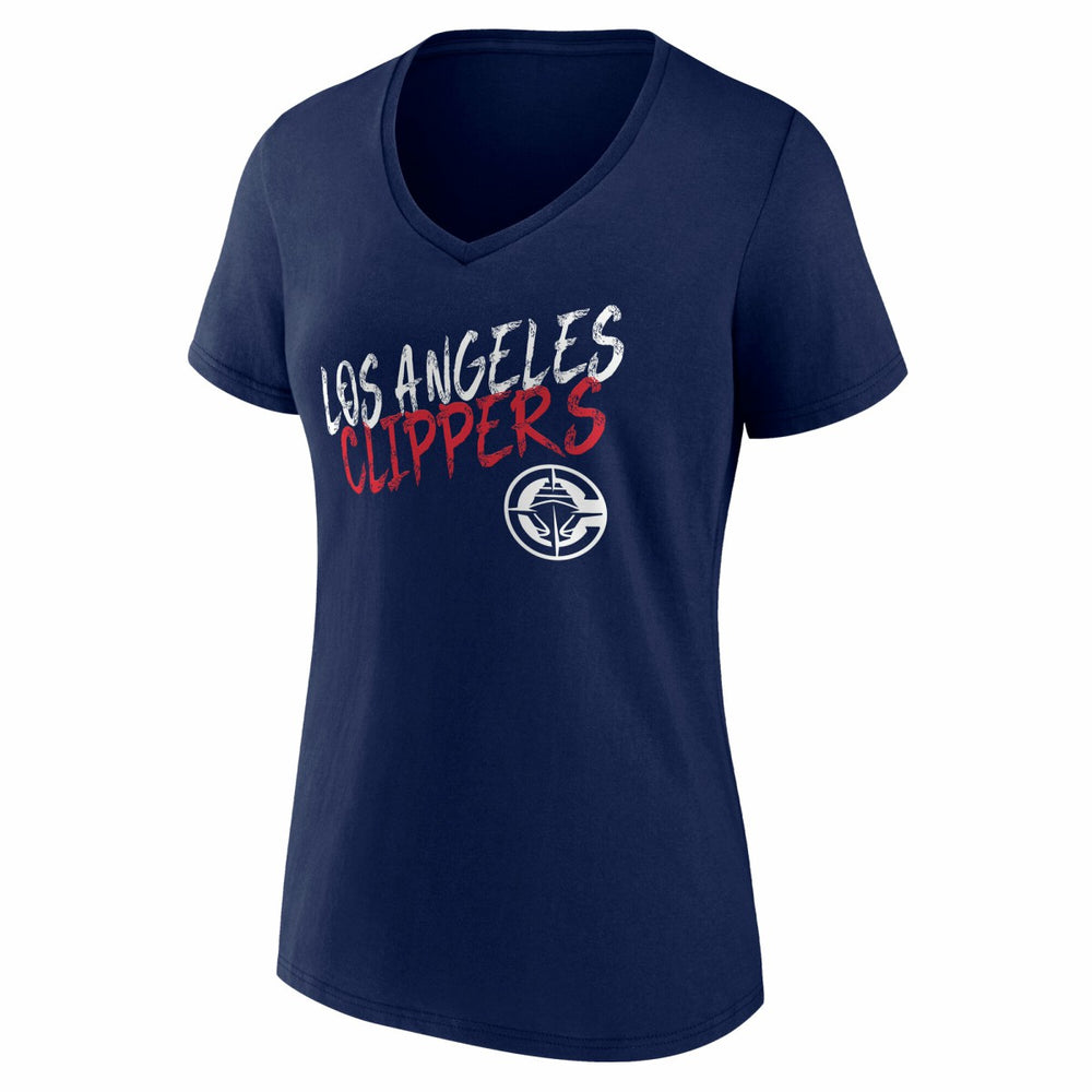 LA Clippers Women's Hustle Custom V-Neck T-Shirt Navy