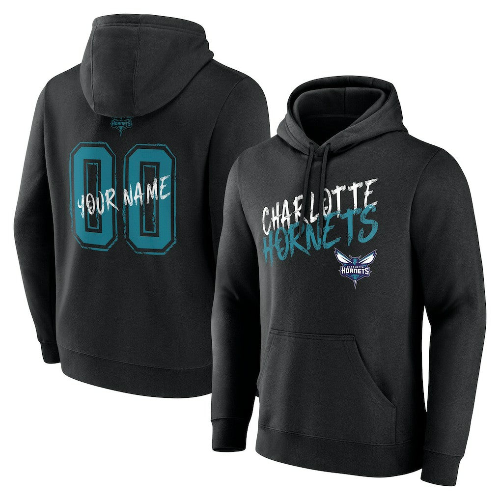 Charlotte Hornets Hustle Custom Pullover Hoodie Black