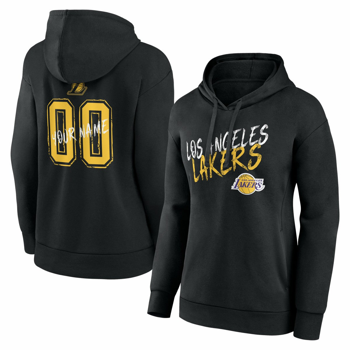 Los Angeles Lakers Women's Hustle Custom Pullover Hoodie Black