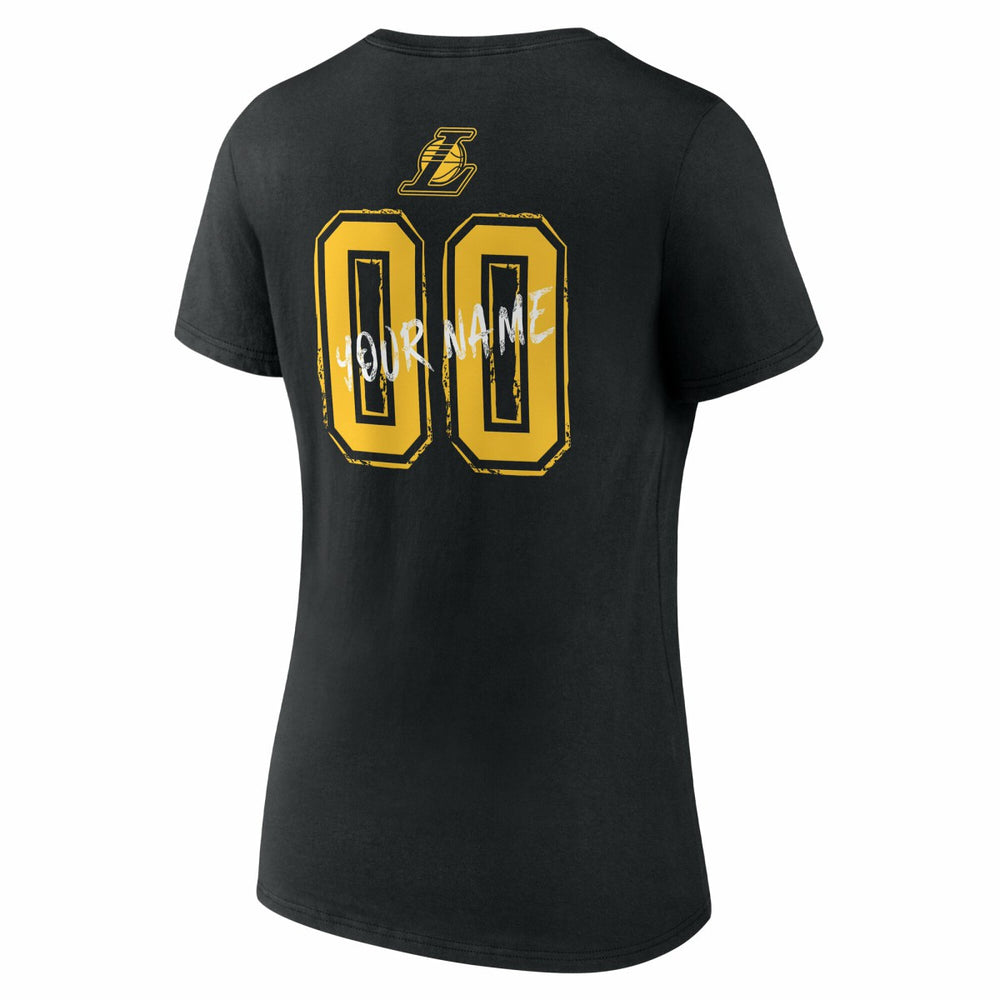 Los Angeles Lakers Women's Hustle Custom V-Neck T-Shirt Black