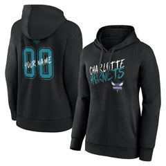 Charlotte Hornets Women's Hustle Custom Pullover Hoodie Black
