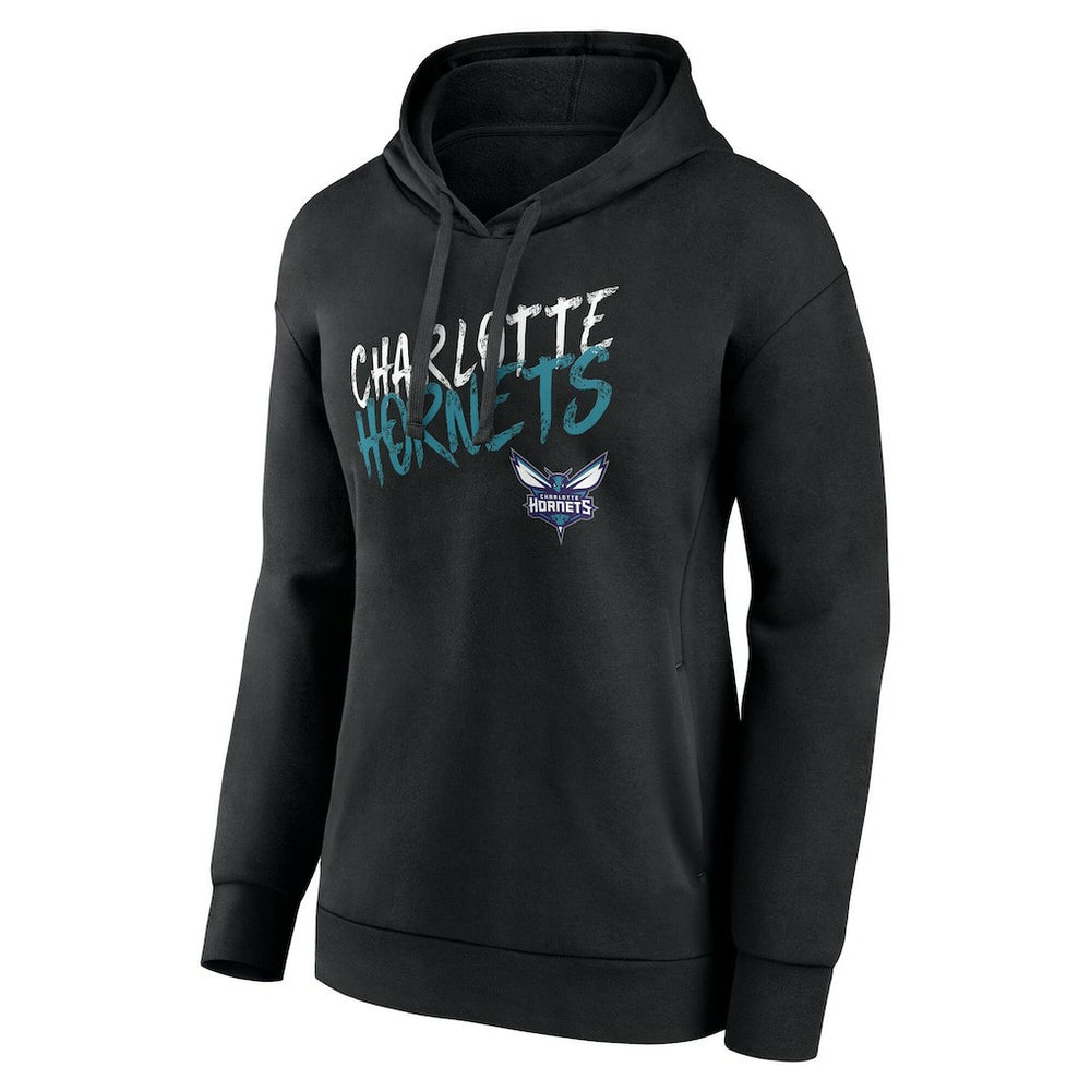 Charlotte Hornets Women's Hustle Custom Pullover Hoodie Black
