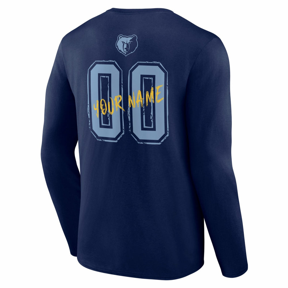 Memphis Grizzlies Hustle Custom Long Sleeve T-Shirt Navy