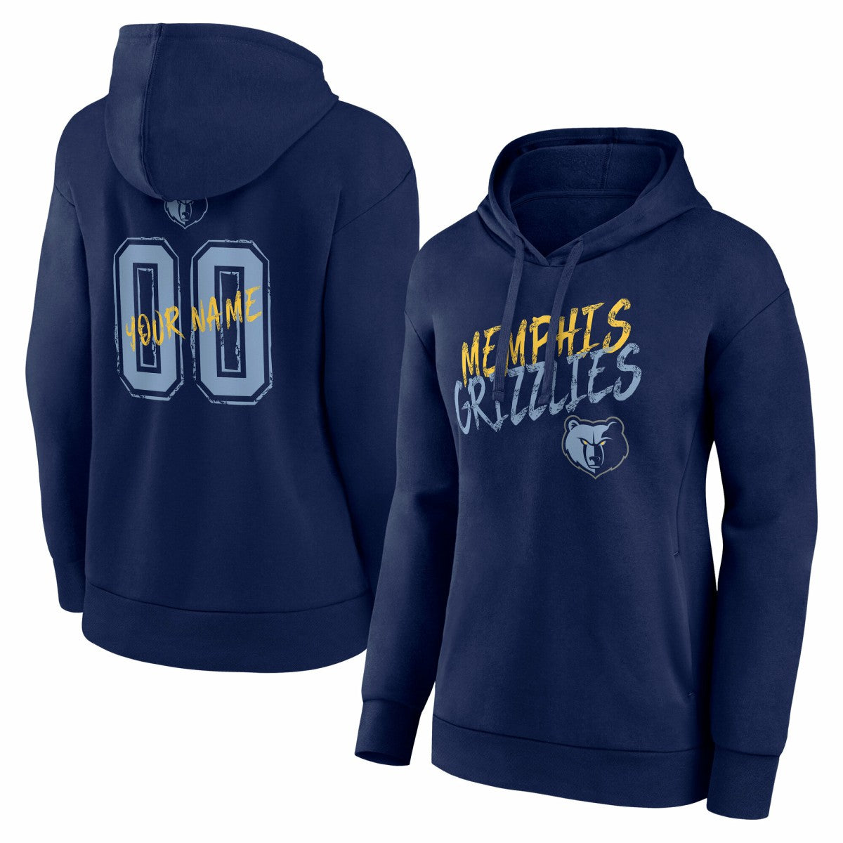 Memphis Grizzlies Women's Hustle Custom Pullover Hoodie Navy