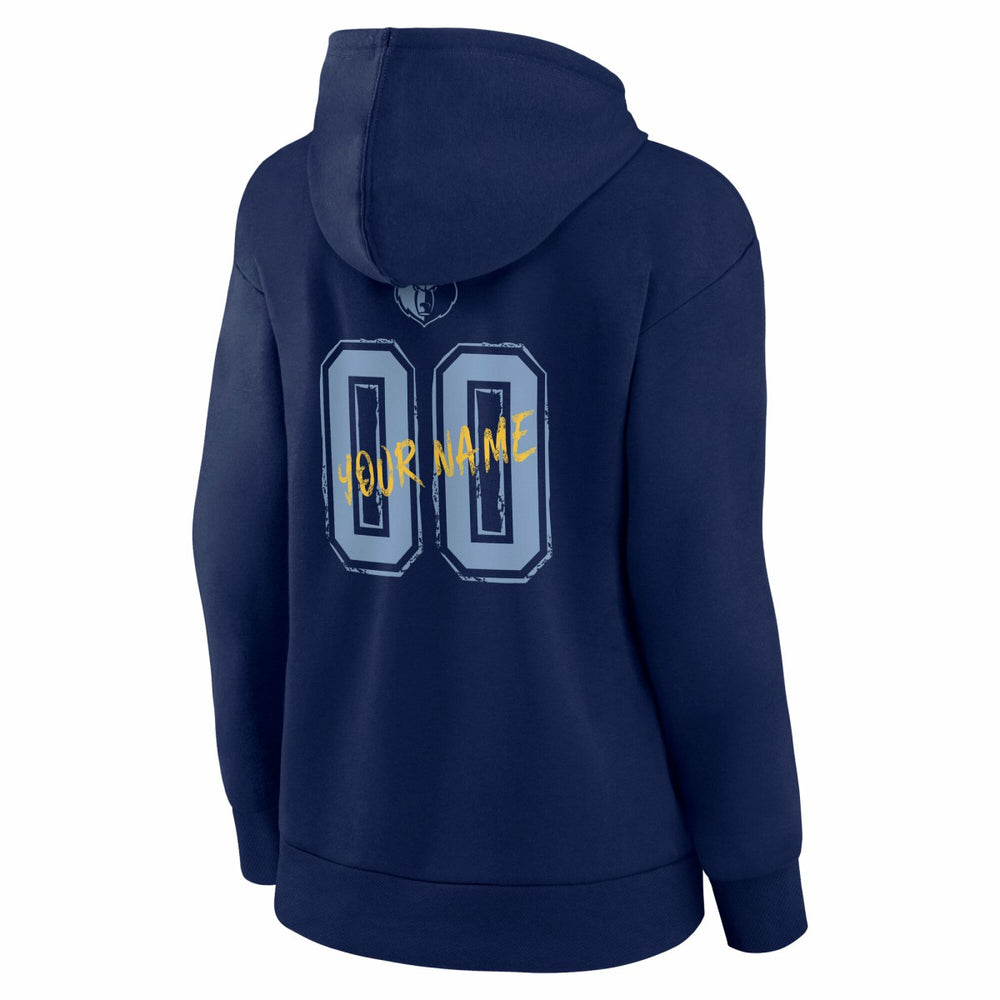 Memphis Grizzlies Women's Hustle Custom Pullover Hoodie Navy