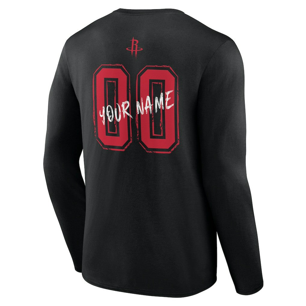 Houston Rockets Hustle Custom Long Sleeve T-Shirt Black