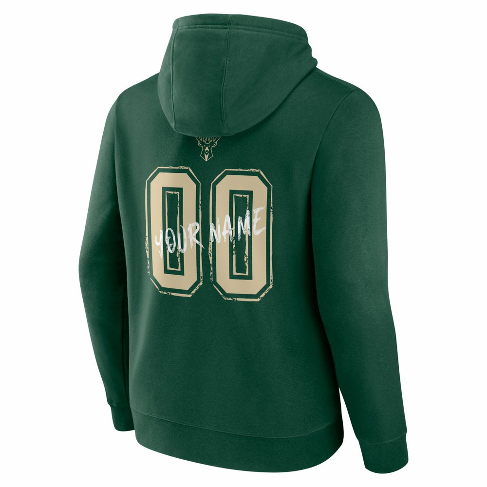 Milwaukee Bucks Hustle Custom Pullover Hoodie Hunter Green