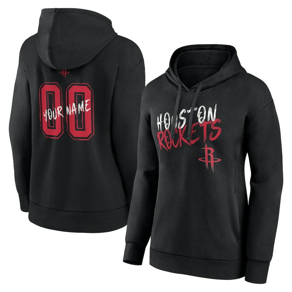 Houston Rockets Women's Hustle Custom Pullover Hoodie Black