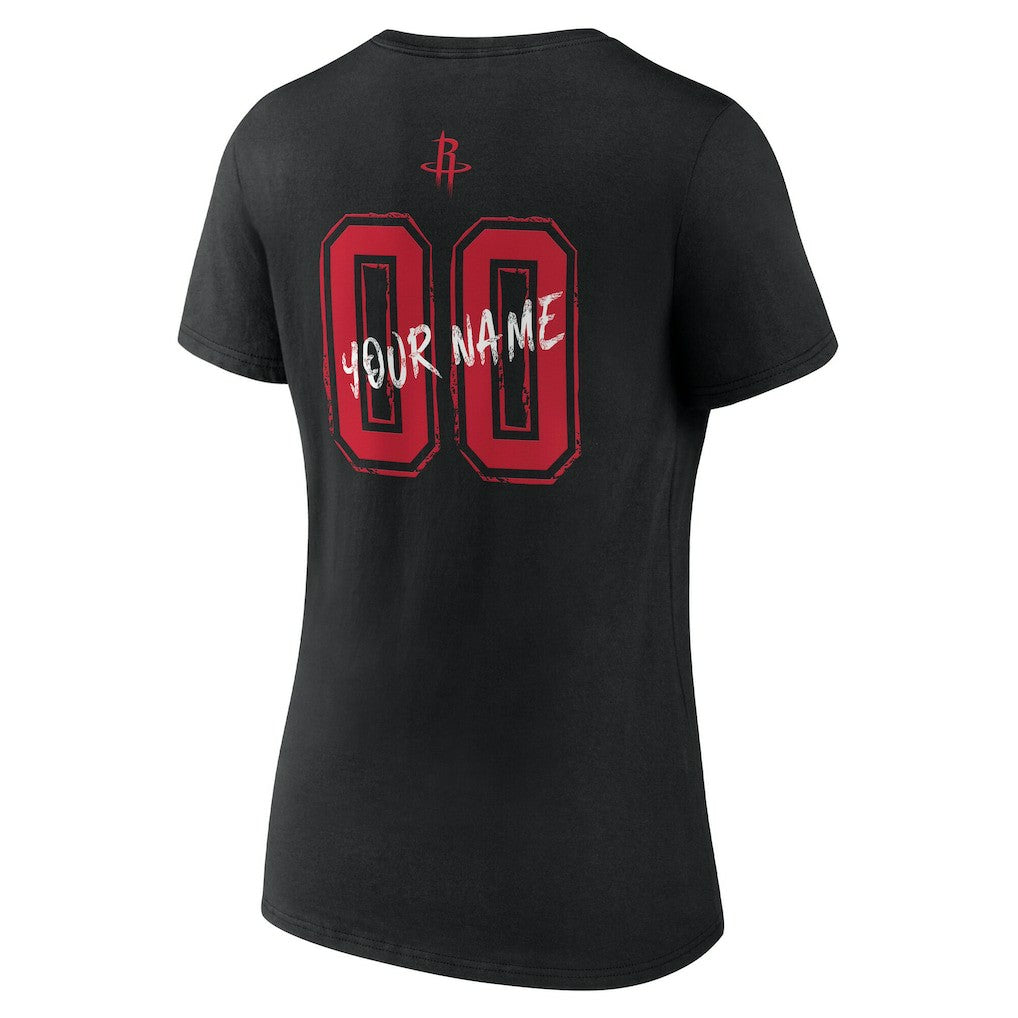 Houston Rockets Women's Hustle Custom V-Neck T-Shirt Black