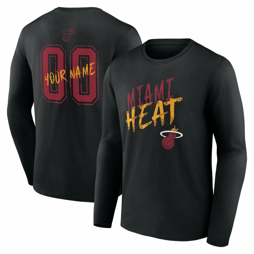 Miami Heat Hustle Custom Long Sleeve T-Shirt Black