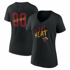 Miami Heat Women's Hustle Custom V-Neck T-Shirt Black