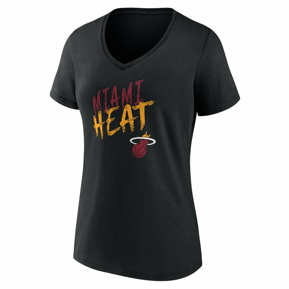 Miami Heat Women's Hustle Custom V-Neck T-Shirt Black
