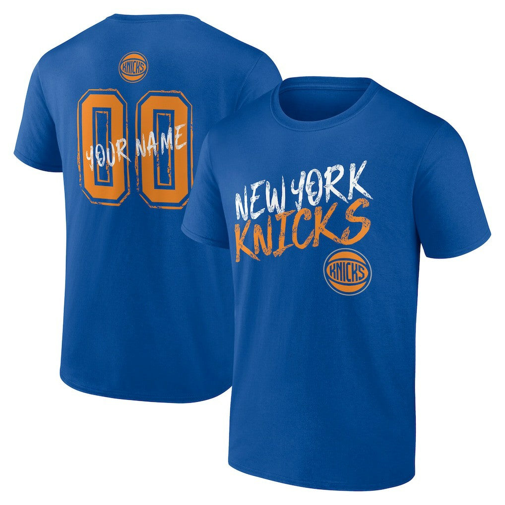 New York Knicks Hustle Custom T-Shirt Blue