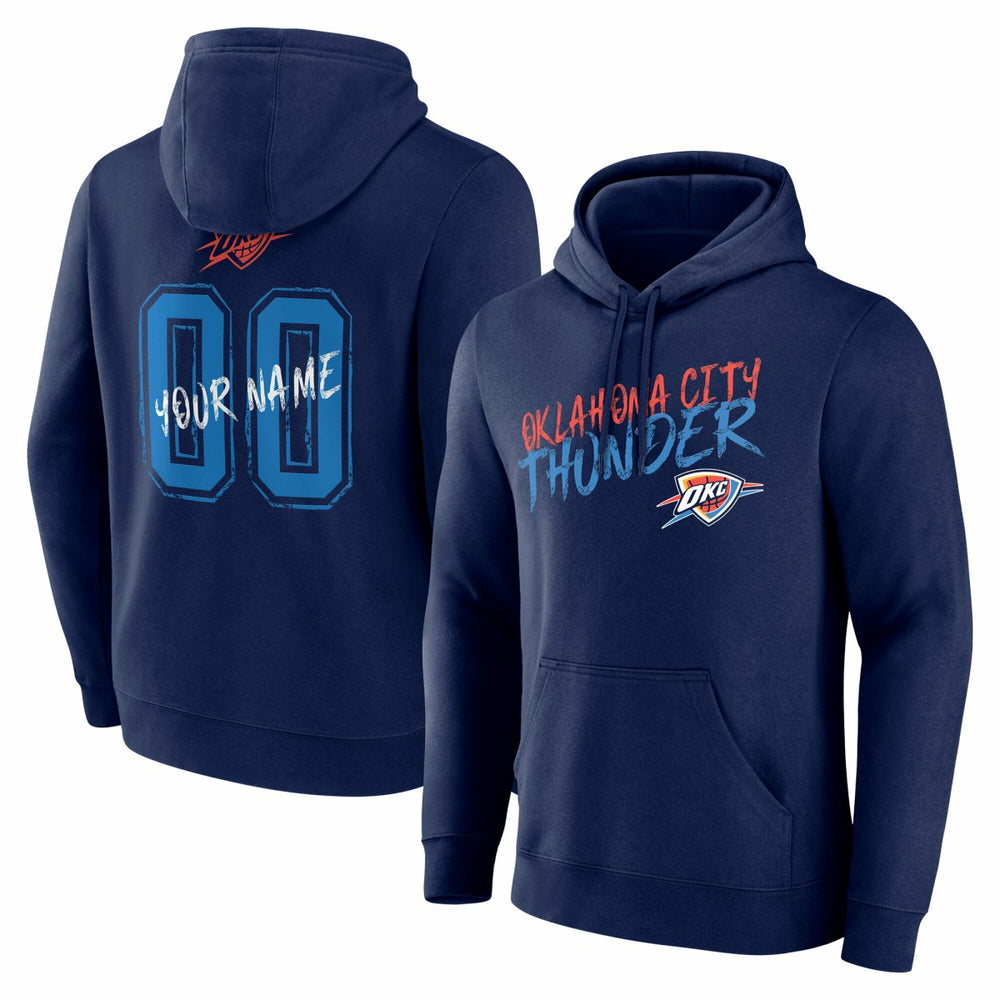 Oklahoma City Thunder Hustle Custom Pullover Hoodie Navy