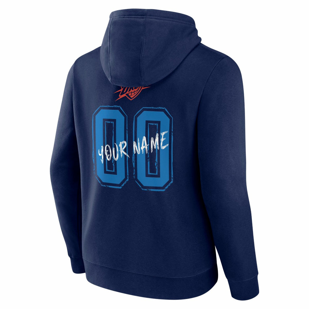 Oklahoma City Thunder Hustle Custom Pullover Hoodie Navy