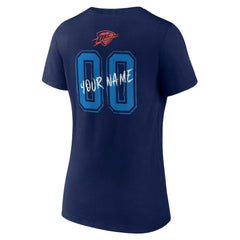 Oklahoma City Thunder Women's Hustle Custom V-Neck T-Shirt Navy