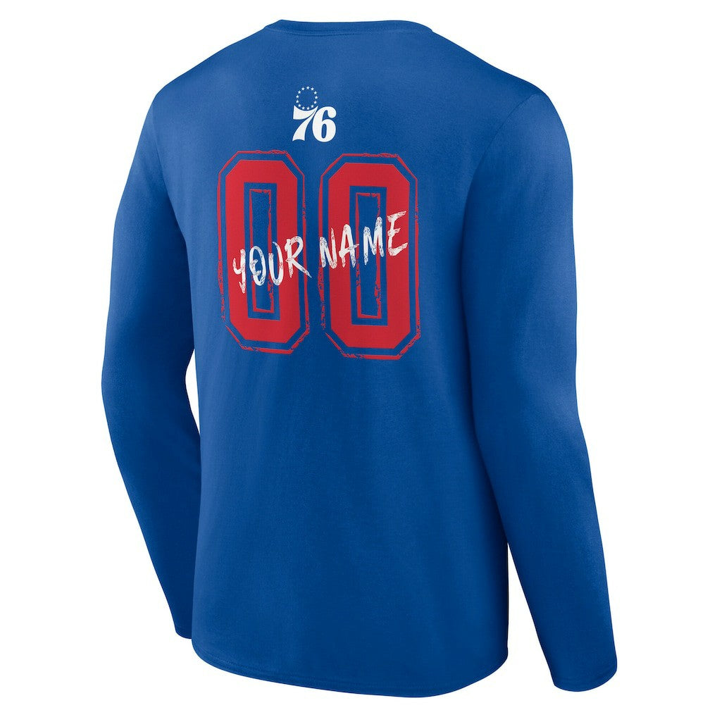Philadelphia 76ers Hustle Custom Long Sleeve T-Shirt Royal