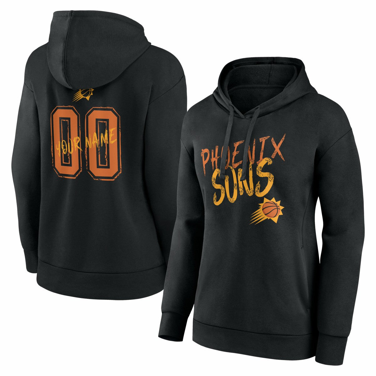 Phoenix Suns Women's Hustle Custom Pullover Hoodie Black