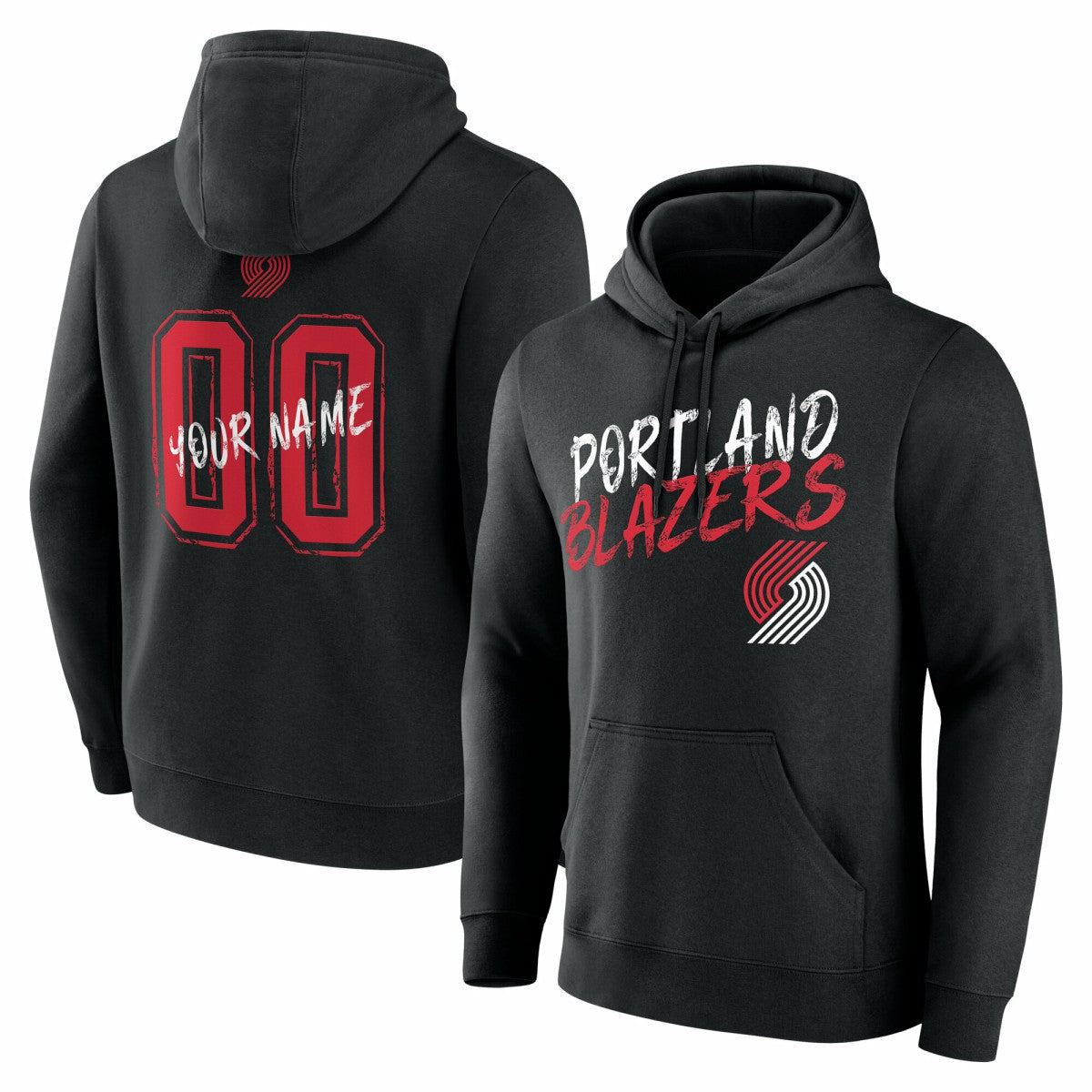 Portland Trail Blazers Hustle Custom Pullover Hoodie Black
