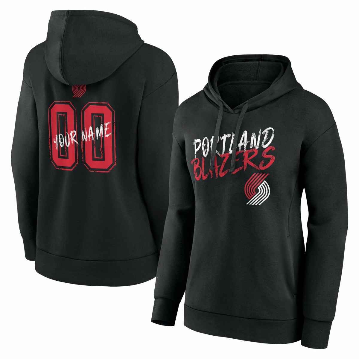 Portland Trail Blazers Women's Hustle Custom Pullover Hoodie Black