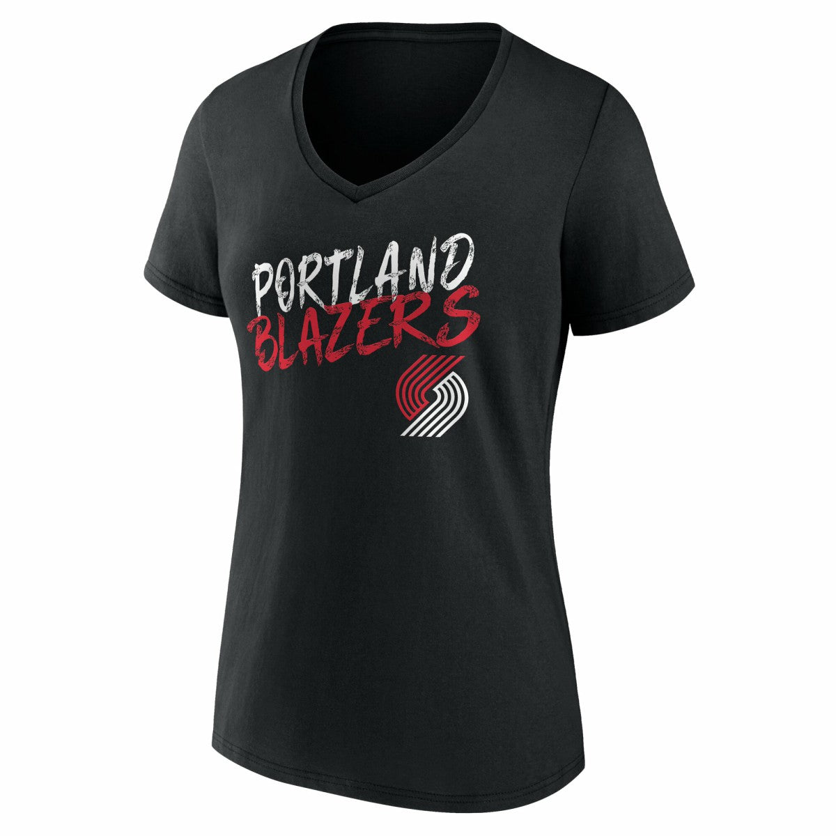 Portland Trail Blazers Women's Hustle Custom V-Neck T-Shirt Black
