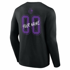 Sacramento Kings Hustle Custom Long Sleeve T-Shirt Black