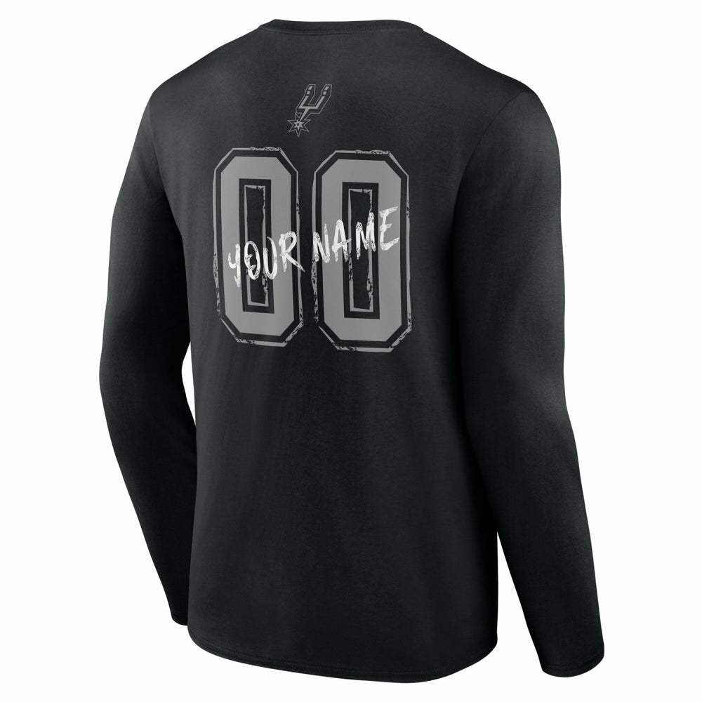 San Antonio Spurs Hustle Custom Long Sleeve T-Shirt Black