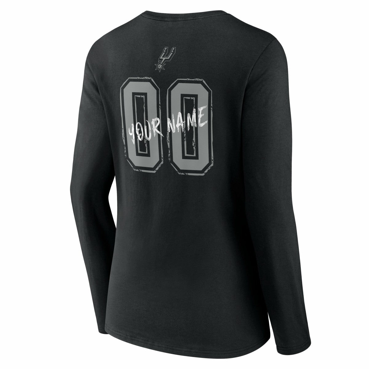 San Antonio Spurs Women's Hustle Custom Long Sleeve V-Neck T-Shirt Black