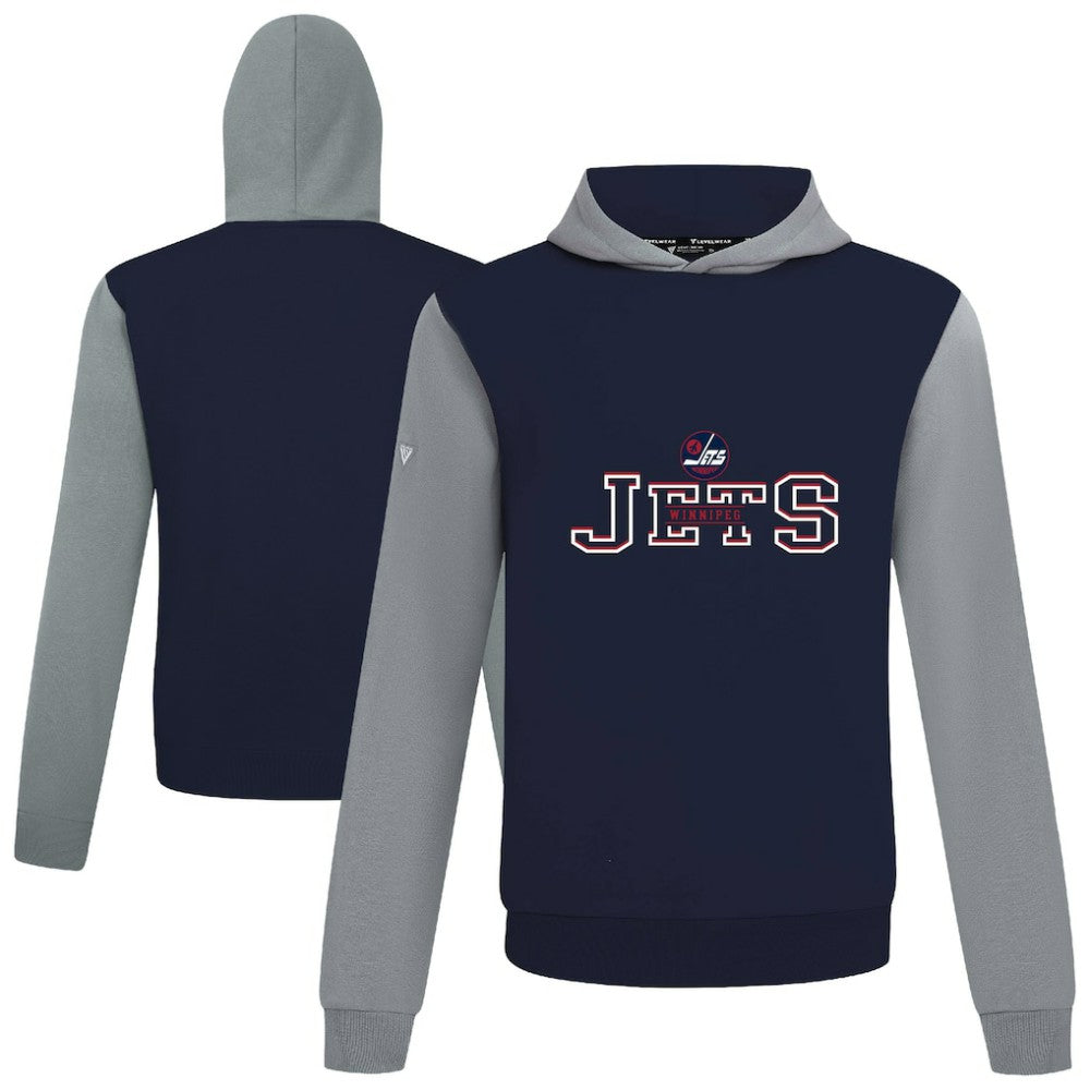 Winnipeg Jets Levelwear Ultimate Journey Pullover Hoodie - Navy/Gray | NHL discount