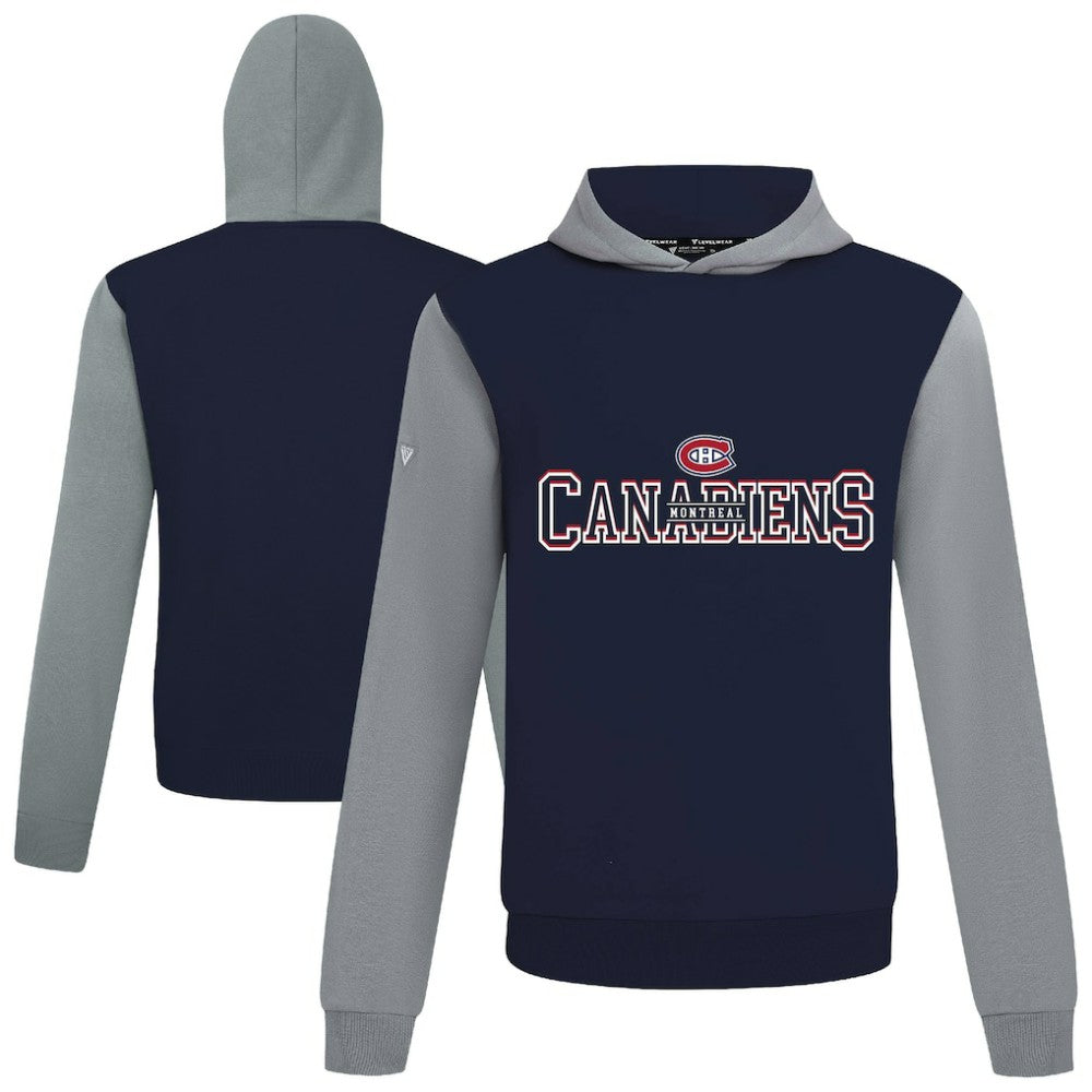 Montreal Canadiens Levelwear Ultimate Journey Pullover Hoodie - Navy/Gray | NHL Clearance