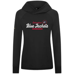 Columbus Blue Jackets Levelwear Women's Slender Monument Raglan Pullover Hoodie - Black | NHL Lifestyle