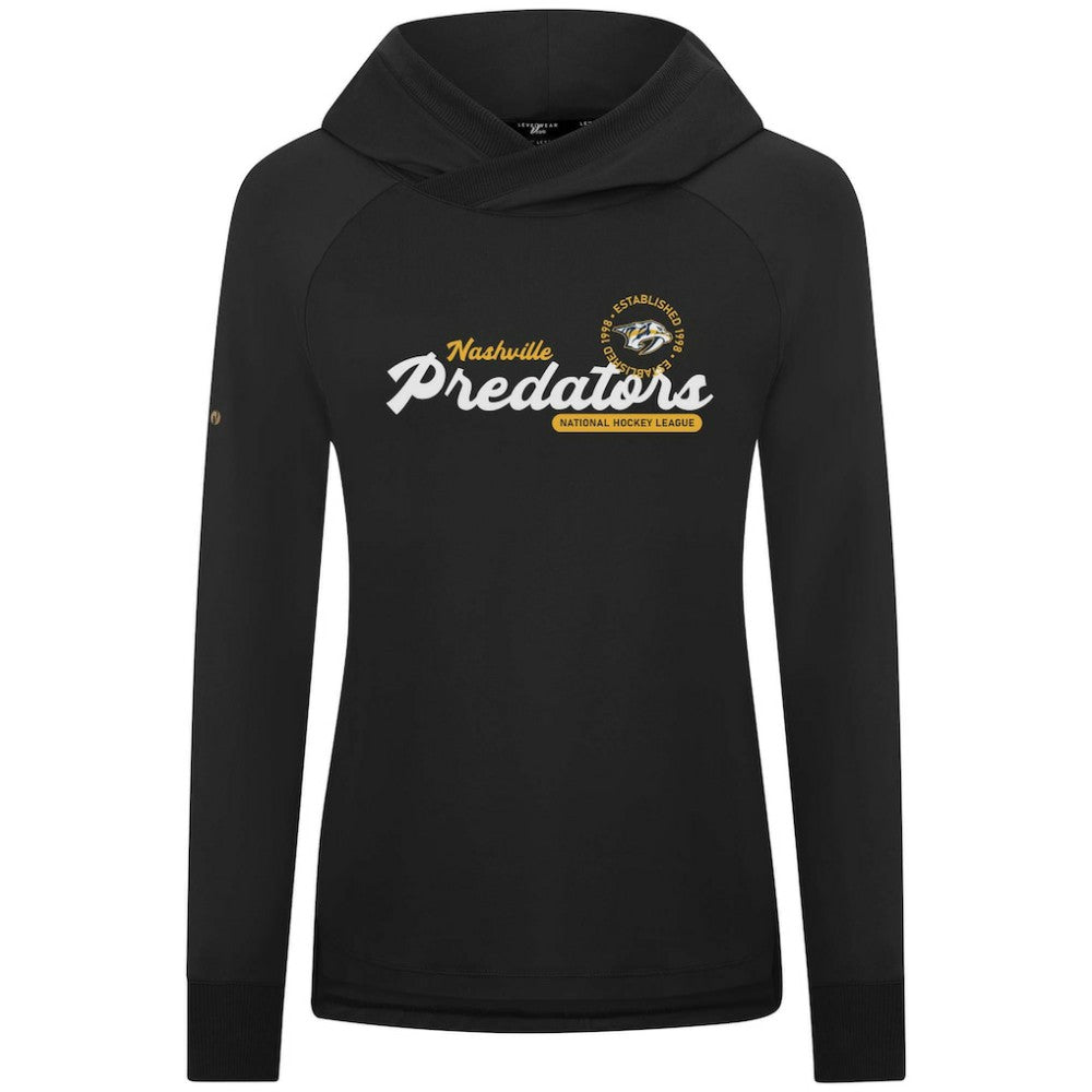 Nashville Predators Levelwear Women's Slender Monument Raglan Pullover Hoodie - Black | NHL discount