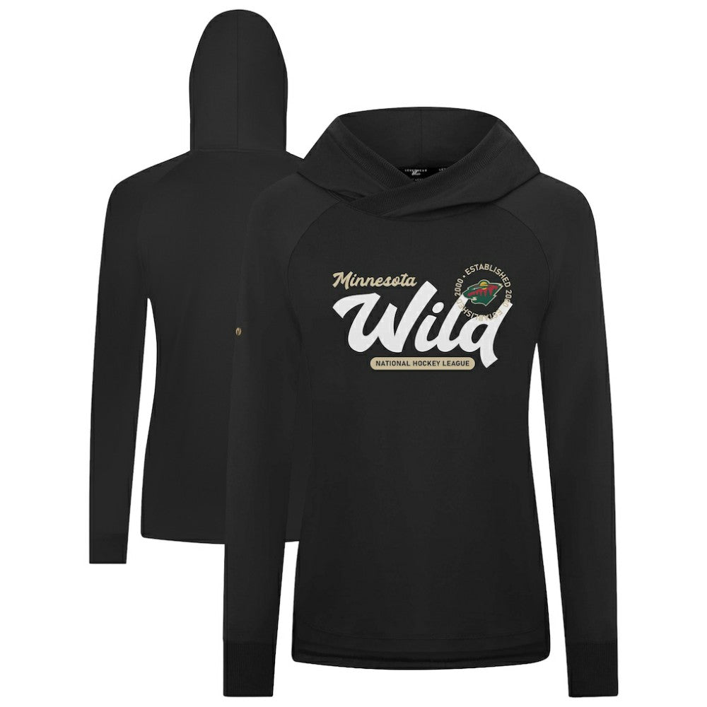 Minnesota Wild Levelwear Women's Slender Monument Raglan Pullover Hoodie - Black | NHL online