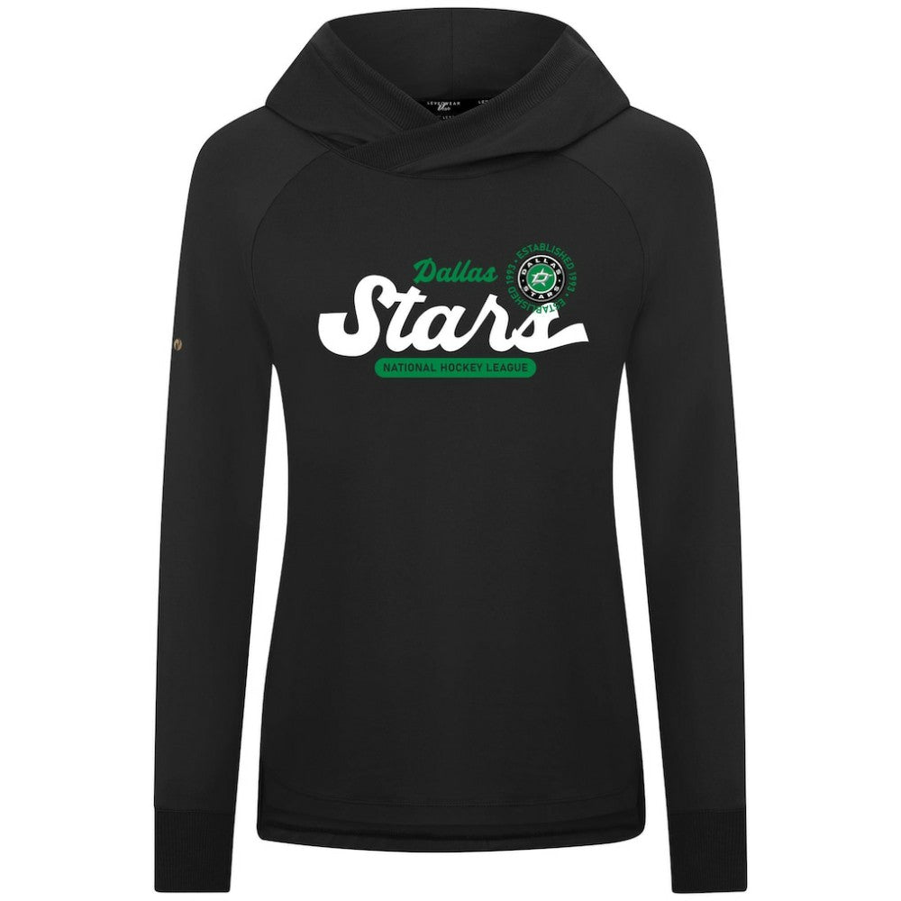 Dallas Stars Levelwear Women's Slender Monument Raglan Pullover Hoodie - Black | NHL near me