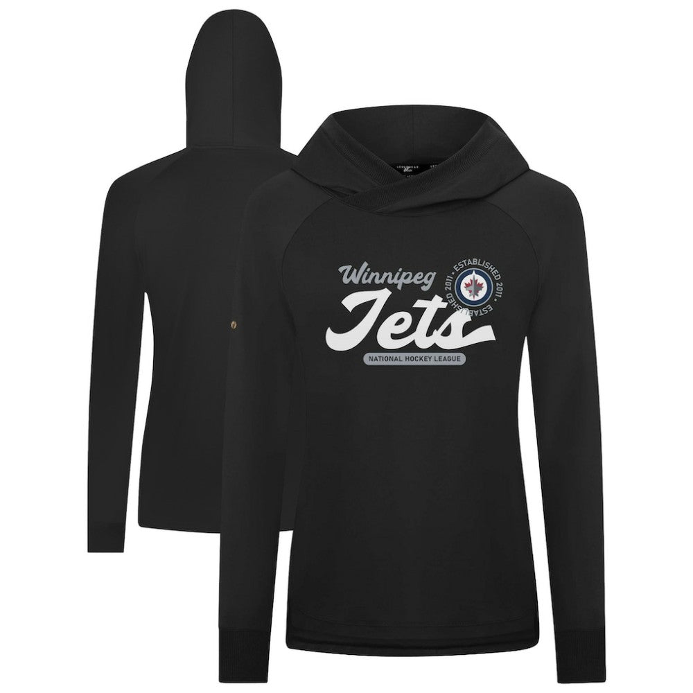 Winnipeg Jets Levelwear Women's Slender Monument Raglan Pullover Hoodie - Black | NHL sale