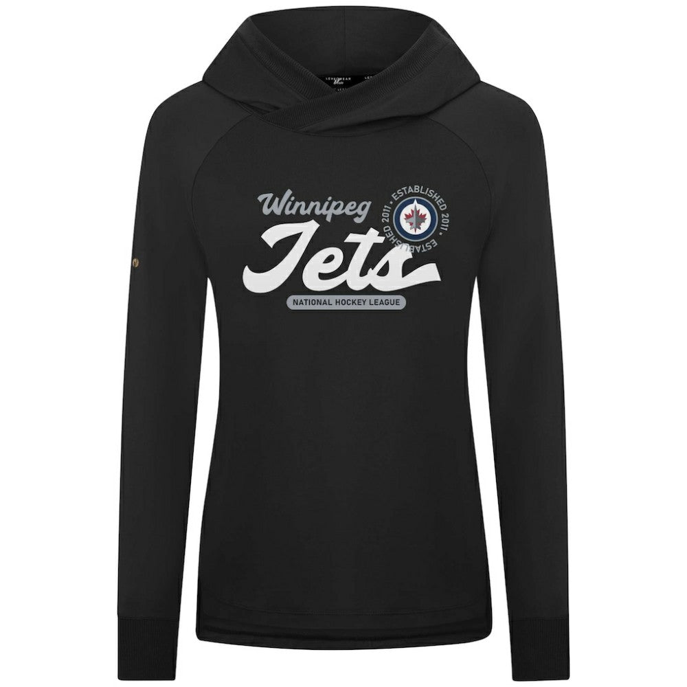 Winnipeg Jets Levelwear Women's Slender Monument Raglan Pullover Hoodie - Black | NHL sale