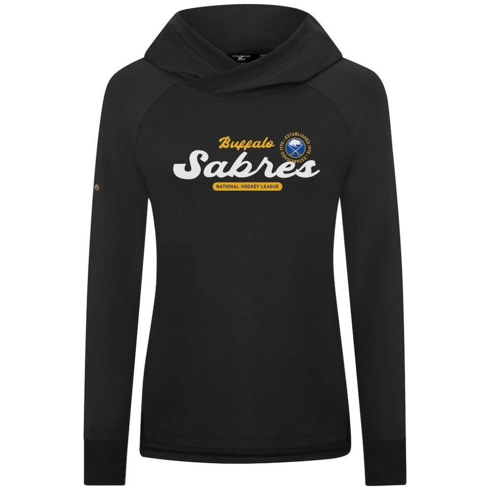 Buffalo Sabres Levelwear Women's Slender Monument Raglan Pullover Hoodie - Black | NHL Lifestyle