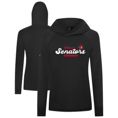 Ottawa Senators Levelwear Women's Slender Monument Raglan Pullover Hoodie - Black | NHL near me